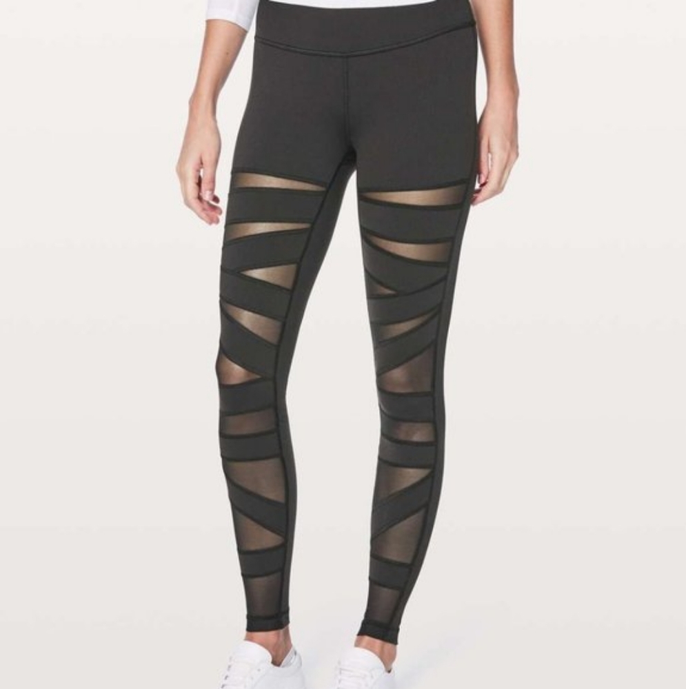 lululemon athletica Black Mesh Panel Leggings